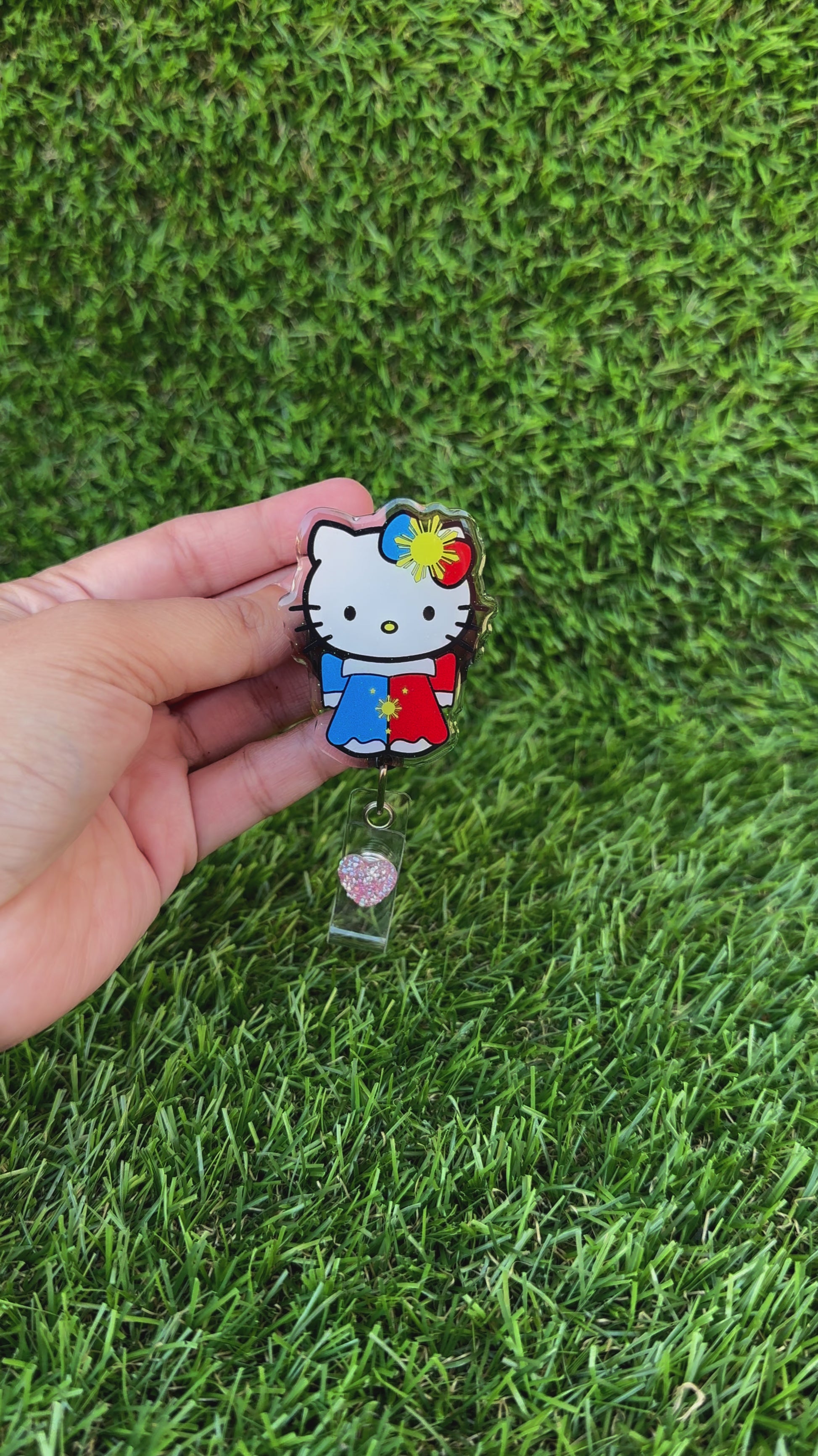 Filipino Hello Kitty ID Badge Reel , Alligator Clip – Little Pinay Shop